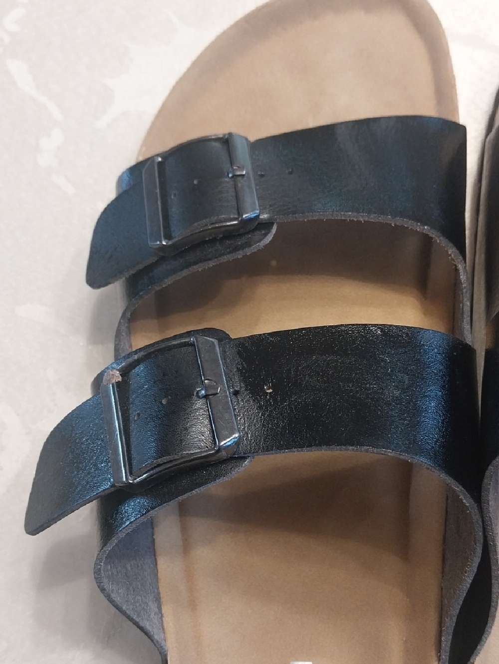 Madden Girl NWOT Brando Slide-on Sandals Size 10 Black Birken-Style Double Strap - Picture 6 of 10
